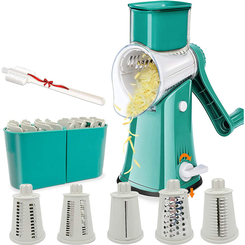 LSHUIGEN Rotary Cheese Grater Shredder With Handle,Kitchen Vegetable
